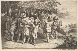 Nove piccoli ragazzi da Wenceslaus Hollar