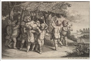 Nove piccoli ragazzi da Wenceslaus Hollar