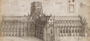 La vecchia cattedrale di St. Paul da nord-est, metà del XVII secolo da Wenceslaus Hollar