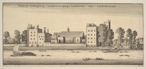 Palatium Archiepiscopi Cantuariensis prope Londinum volgarmente Lambeth House Lambeth House: P..., 1647 da Wenceslaus Hollar