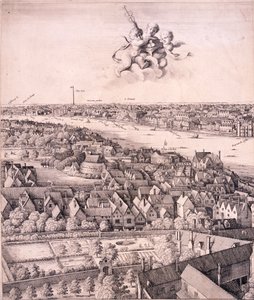 Veduta panoramica di Londra, c1670 da Wenceslaus Hollar
