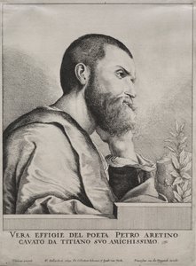 Ritratto di Pietro Aretino, 1649 da Wenceslaus Hollar