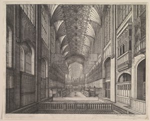 Coro della cappella di San Giorgio, Windsor (da "The Order of the Garter" di Elias Ashmole, 1672) da Wenceslaus Hollar