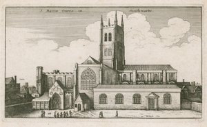 St Mary Overies, Southwark, Londra; disegno datato 1647 da Wenceslaus Hollar