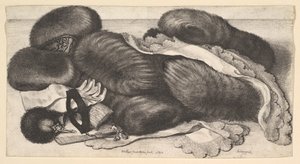 Natura morta con un gruppo di manicotti, un paio di guanti, ventagli, maschera e due fazzoletti da Wenceslaus Hollar