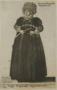 Donna di Strasburgo in abito da sposa da Wenceslaus Hollar