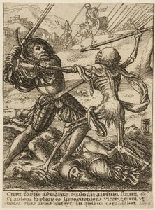 Il Cavaliere e la Morte, dalla Danza della Morte da Wenceslaus Hollar