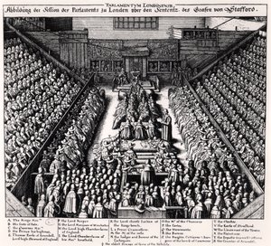 Il processo di Thomas Wentworth (1593-1641) Conte di Strafford nel 1641 da Wenceslaus Hollar