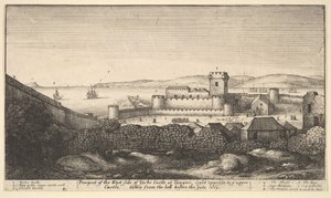 Il lato ovest del castello di Yorke da Wenceslaus Hollar