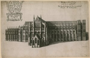 La prospettiva nord della Chiesa Conventuale di Westminster, Londra da Wenceslaus Hollar