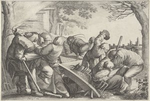 Contadini che combattono da Wenceslaus Hollar