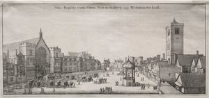 Veduta di Londra: New Palace Yard con Westminster Hall e la Clock House, 1647