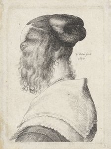 Donna con capelli raccolti, vista di schiena