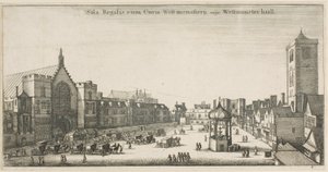 Westminster Hall (New Palace Yard e la Clock House) da Wenceslaus Hollar