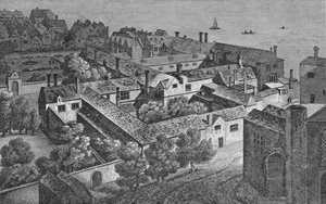 Winchester House, Southwark, circa 1649, dalla torre di St. Saviours, c1812, 1912 da Wenceslaus Hollar