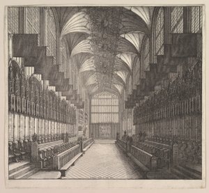 Castello di Windsor, Cappella di San Giorgio, Coro, 1663 da Wenceslaus Hollar