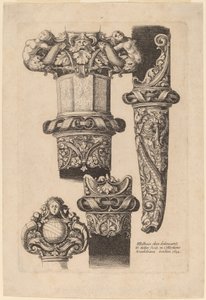 Ornamentazione per un pugnale e fodero da Wenceslaus Hollar after Hans Holbein the Younger