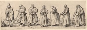 Mendicanti Uomini e Donne da Wenceslaus Hollar after Jacques Callot