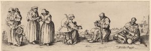 Sei Mendicanti, Uomini e Donne da Wenceslaus Hollar after Jacques Callot