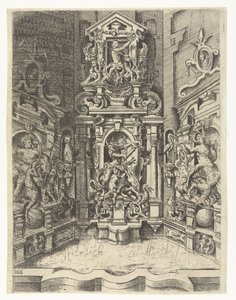 Grande fontana, incastonata tra tre muri da Wendel Dietterlin (I)