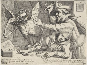 Giovane coppia e la Morte da Werner van den Valckert