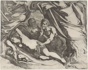 Venere dormiente spiata da satiri da Werner van den Valckert