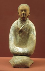 Donna seduta sui talloni, 206 a.C.-8 d.C. da Western Han Dynasty Chinese School