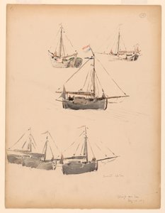 Disegno, chiatte olandesi, 20 agosto 1887 da Whitney Warren Jr.