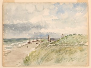 Disegno, La riva di Kativigh, Olanda, 21 agosto 1887 da Whitney Warren Jr.