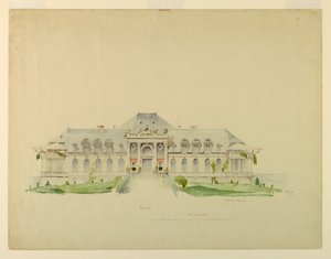 Elevazione frontale del Newport Country Club, Harrison Avenue, Newport, Rhode Island