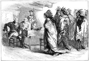 Visita di Pontiac e degli indiani al maggiore Gladwin, 1763 da Whymper