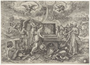 Il potere della pace, 1577 (Die Cracht des Peys, Allegorie sulla rinnovata pace nei Paesi Bassi) da Wierix