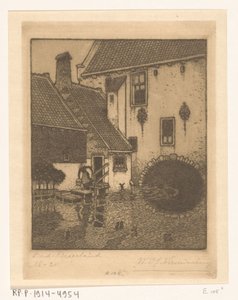 Facciata posteriore del municipio di Oud-Beijerland da Wijnand Otto Jan Nieuwenkamp (signed by artist)