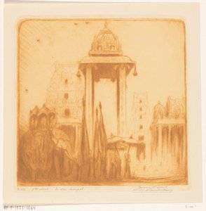 Cortile interno di un tempio in India britannica