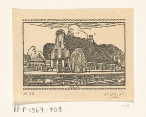 Casa con facciata in legno su un canale a Edam da Wijnand Otto Jan Nieuwenkamp (signed by artist)