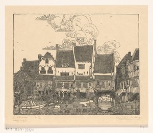 Case sul porto di Enkhuizen da Wijnand Otto Jan Nieuwenkamp (signed by artist)