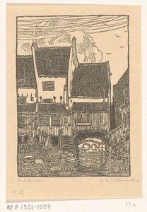 Case al porto di Enkhuizen da Wijnand Otto Jan Nieuwenkamp (signed by artist)