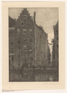 Case sul Damrak ad Amsterdam (Aan het Damrak) da Wijnand Otto Jan Nieuwenkamp (signed by artist)