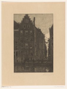 Case sul Damrak ad Amsterdam da Wijnand Otto Jan Nieuwenkamp (signed by artist)