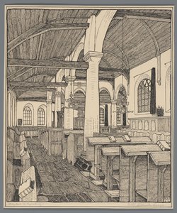 Interno della chiesa abbaziale a Rijnsburg da Wijnand Otto Jan Nieuwenkamp (signed by artist)