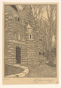 Portale meridionale della Grote o Chiesa di San Nicola a Edam da Wijnand Otto Jan Nieuwenkamp (signed by artist)