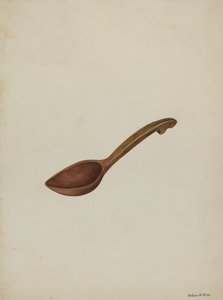 Cucchiaio di legno ovale, c. 1937 da Wilbur M Rice