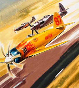Tre piloti "hot rod" da competizioni acrobatiche da Wilf (20th century) Hardy