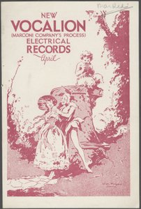 Bollettino dei dischi Vocalion, anni 1920 da Wilfred Fryer, Curtis Advertising Agency