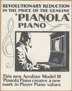 Pianole della Aeolian Company, anni 1920 da Wilfred Fryer