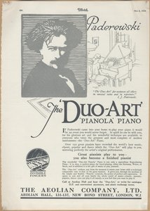 Pianole della Aeolian Company da Wilfred Fryer