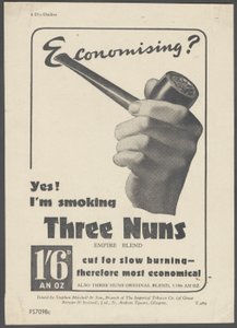 Tabacco da pipa Tre Monache, c. 1930s