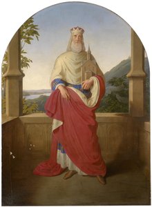 Bogdan Mandic, o Fratello Leopoldo detto Leopoldo di Castelnuovo - San Leopoldo davanti al Danubio e alla montagna Leopoldsberg da Wilhelm August Rieder
