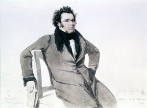 Franz Schubert (1797 - 1828), acquerello di August Reider