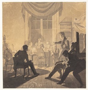 Una compagnia di tabacco. Il circolo domenicale del consigliere di giustizia Jürgensen da Wilhelm Bendz